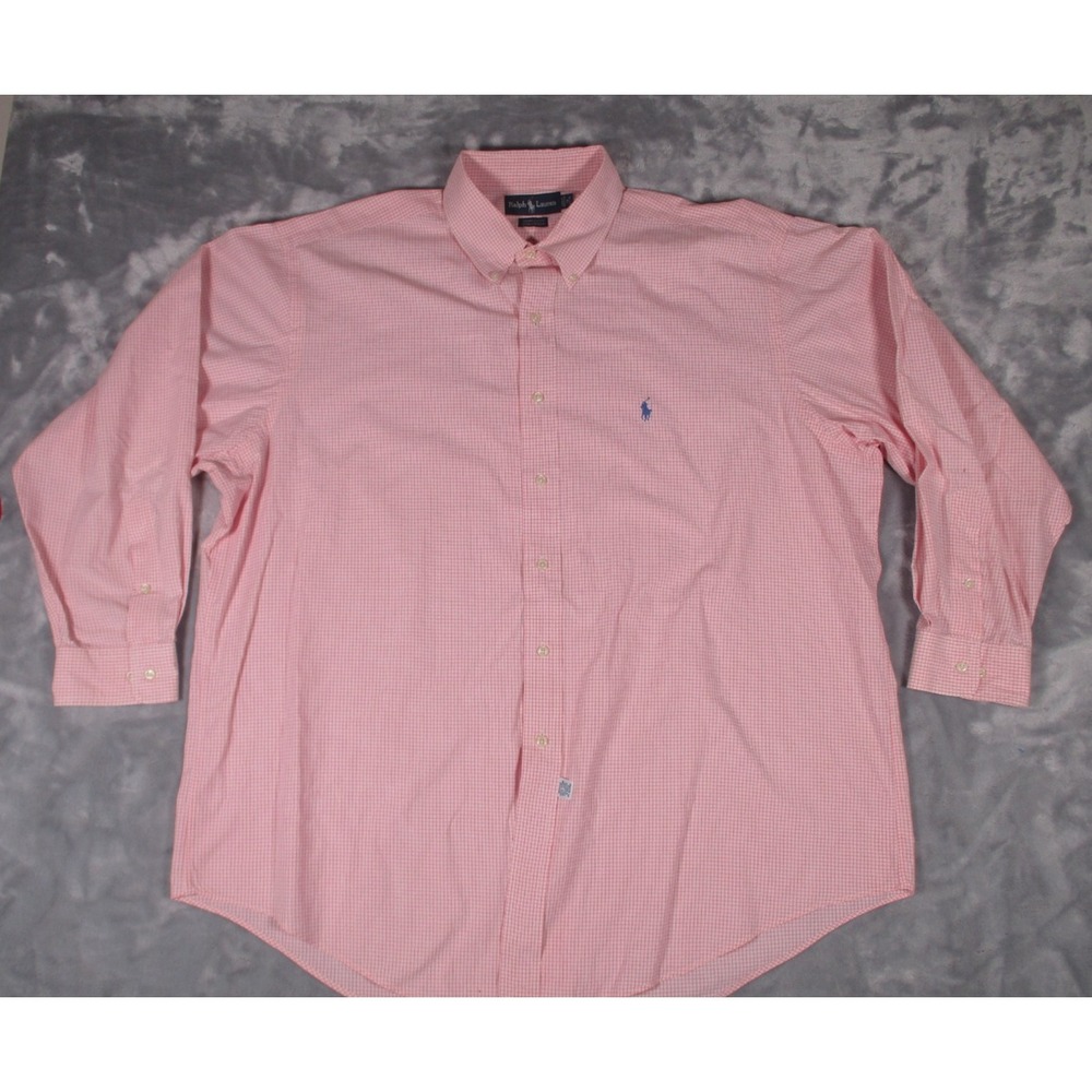 Ralph Lauren Yarmouth‎ Pink Oxford Button Down Shirt Long Sleeve Size 18 34/35